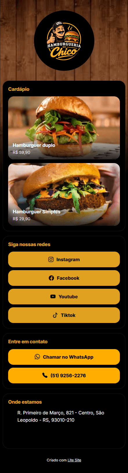 Modelo Hamburgueria
